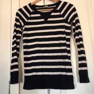 J Crew Stripped Crew Neck Popover Tee Sz XS